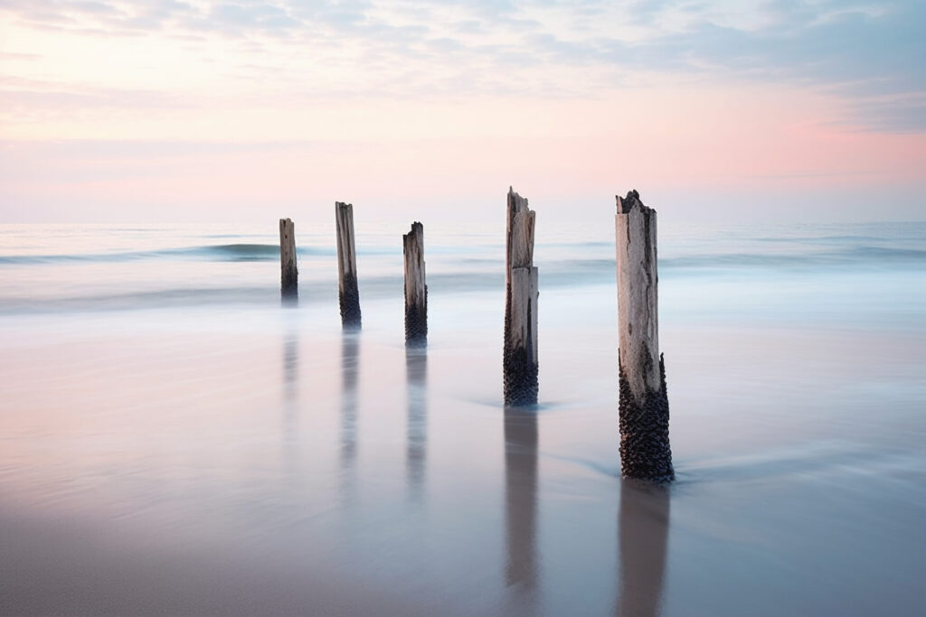 Stimmungsbild: Strand, Dämmerung.